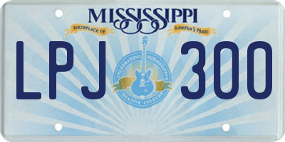 MS license plate LPJ300