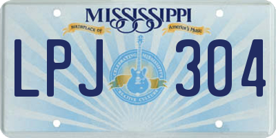 MS license plate LPJ304