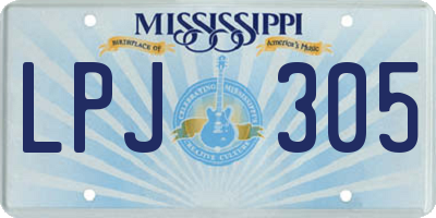 MS license plate LPJ305