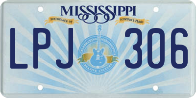 MS license plate LPJ306