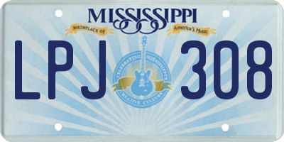 MS license plate LPJ308