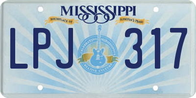 MS license plate LPJ317