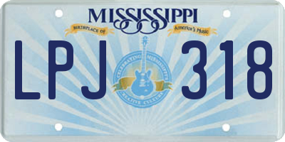 MS license plate LPJ318