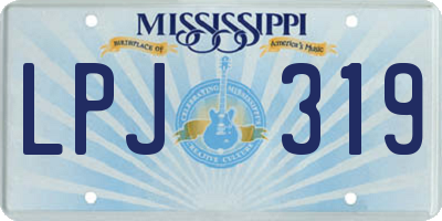 MS license plate LPJ319