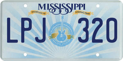 MS license plate LPJ320