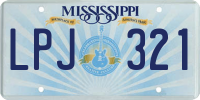 MS license plate LPJ321