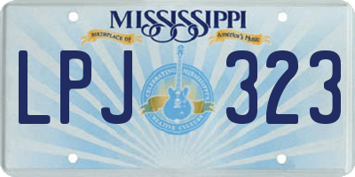 MS license plate LPJ323