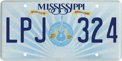 MS license plate LPJ324