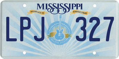 MS license plate LPJ327