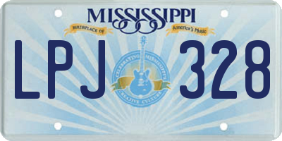 MS license plate LPJ328