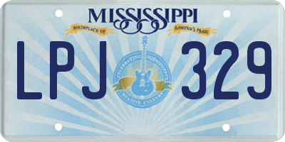 MS license plate LPJ329