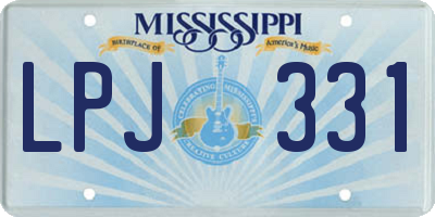 MS license plate LPJ331