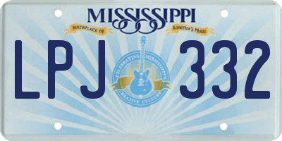 MS license plate LPJ332