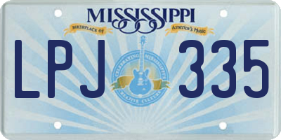 MS license plate LPJ335