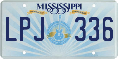 MS license plate LPJ336