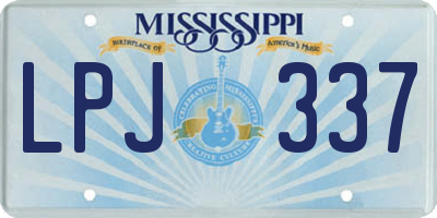 MS license plate LPJ337