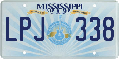 MS license plate LPJ338