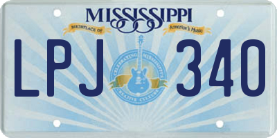 MS license plate LPJ340