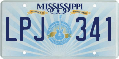 MS license plate LPJ341