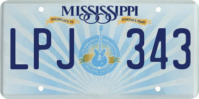 MS license plate LPJ343
