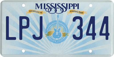 MS license plate LPJ344