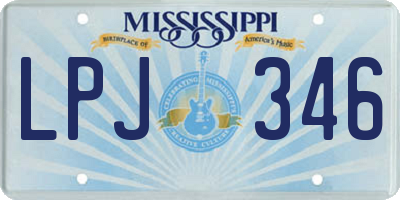 MS license plate LPJ346
