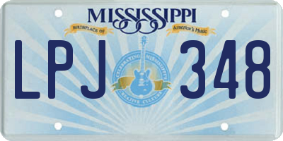 MS license plate LPJ348