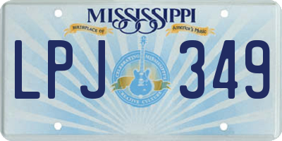 MS license plate LPJ349