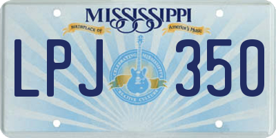 MS license plate LPJ350