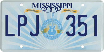MS license plate LPJ351