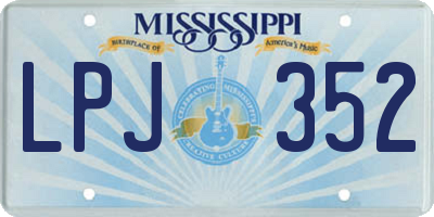 MS license plate LPJ352