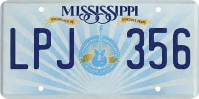 MS license plate LPJ356