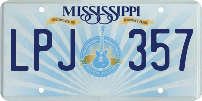 MS license plate LPJ357