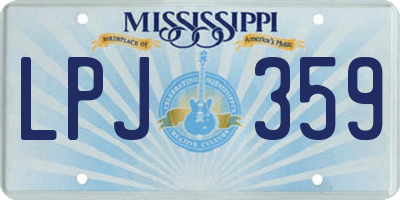 MS license plate LPJ359