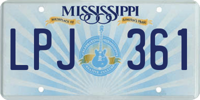 MS license plate LPJ361
