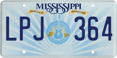 MS license plate LPJ364