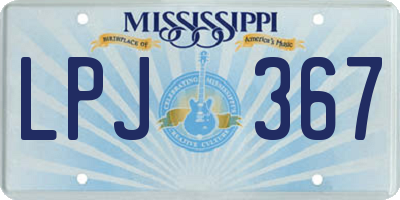 MS license plate LPJ367
