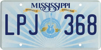 MS license plate LPJ368