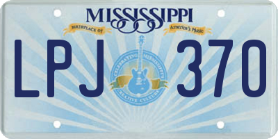 MS license plate LPJ370