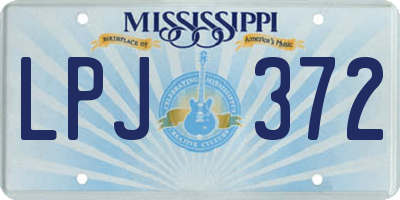 MS license plate LPJ372