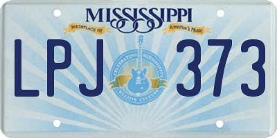 MS license plate LPJ373