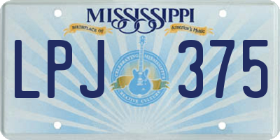 MS license plate LPJ375