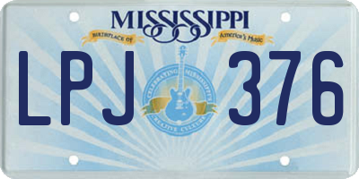 MS license plate LPJ376