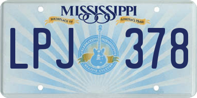 MS license plate LPJ378