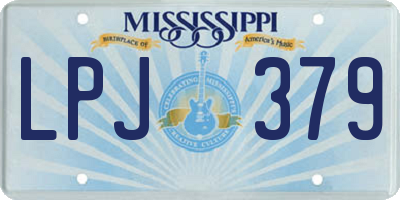 MS license plate LPJ379