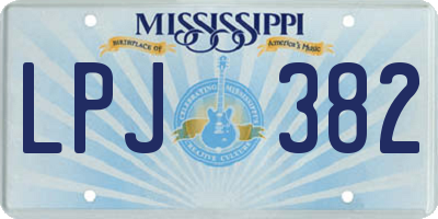 MS license plate LPJ382