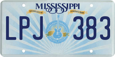 MS license plate LPJ383