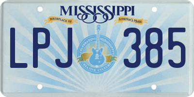 MS license plate LPJ385