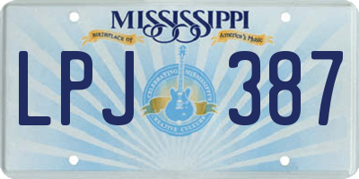 MS license plate LPJ387