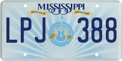 MS license plate LPJ388